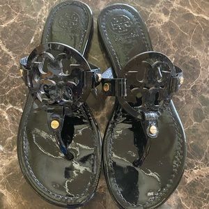 Tory Burch black patent sandals
